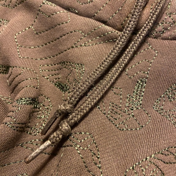 Nike early 2000’s brown hoodie with shoe stitching throughout XXL - Picture 6 of 14